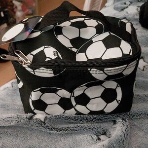Soccer Ball Print Cosmetic Bag